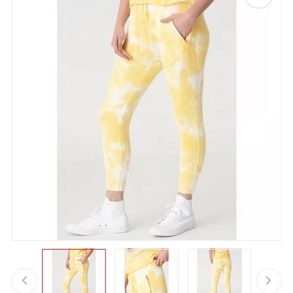 Bandier x Sincerely Jules Yellow Tie-Dye Joggers